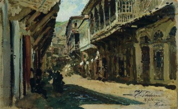  street Oil Painting - street in tiflis 1881 Ilya Repin